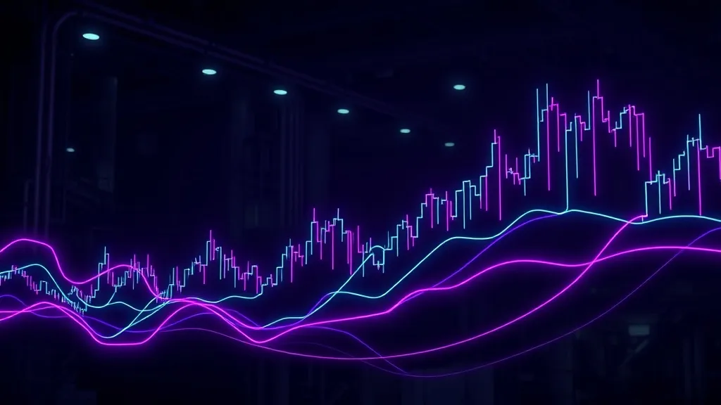 A dark, conceptual industrial background with neon purple an